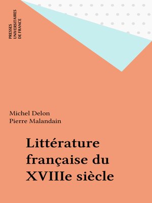 cover image of Littérature française du XVIIIe siècle